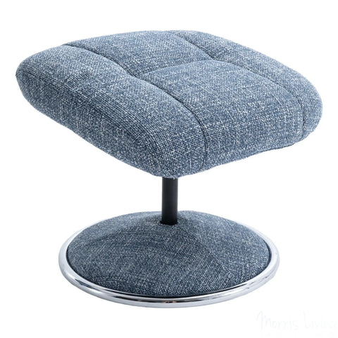 The Denver - Swivel Recliner Chair & Matching Footstool in Cha Cha Ocean Fabric Morris Living - image 5