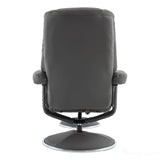The Denver - Swivel Recliner Chair & Matching Footstool in Cinder Grey Genuine Leather Match Morris Living - thumbnail 9