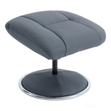 The Denver - Swivel Recliner Chair & Matching Footstool in Petrol Blue Genuine Leather Match Morris Living