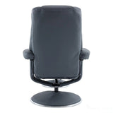 The Denver - Swivel Recliner Chair & Matching Footstool in Petrol Blue Genuine Leather Match Morris Living - thumbnail 9