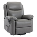 The Devon - Dual Motor Mobility Riser Recliner Arm Chair - Grey Genuine Leather - Refurbished Morris Living