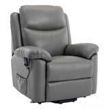 The Devon - Dual Motor Mobility Riser Recliner Arm Chair - Grey Genuine Leather - Refurbished Morris Living