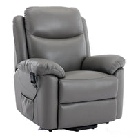 The Devon - Dual Motor Mobility Riser Recliner Arm Chair - Grey Genuine Leather - Refurbished Morris Living