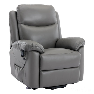 The Devon - Dual Motor Mobility Riser Recliner Arm Chair - Grey Genuine Leather - Refurbished Morris Living