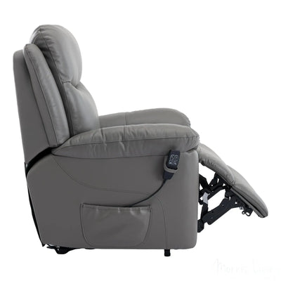 The Devon - Dual Motor Mobility Riser Recliner Arm Chair - Grey Genuine Leather - Refurbished Morris Living