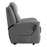 The Devon - Dual Motor Mobility Riser Recliner Arm Chair - Grey Genuine Leather - Refurbished Morris Living