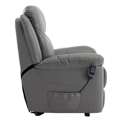 The Devon - Dual Motor Mobility Riser Recliner Arm Chair - Grey Genuine Leather - Refurbished Morris Living