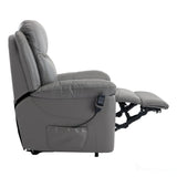 The Devon - Dual Motor Mobility Riser Recliner Arm Chair - Grey Genuine Leather - Refurbished Morris Living