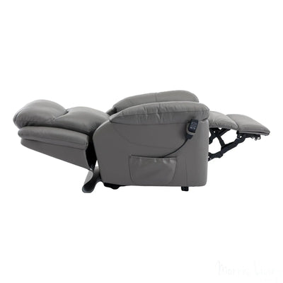 The Devon - Dual Motor Mobility Riser Recliner Arm Chair - Grey Genuine Leather - Refurbished Morris Living