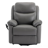 The Devon - Mobility Dual Motor Riser Recliner Arm Chair - Grey Genuine Leather Morris Living - thumbnail 2