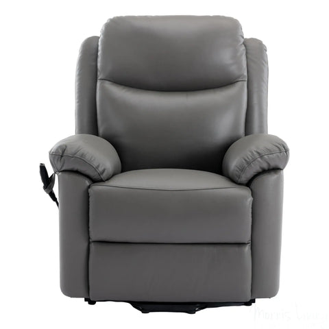 The Devon - Mobility Dual Motor Riser Recliner Arm Chair - Grey Genuine Leather Morris Living - image 2