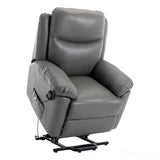The Devon - Mobility Dual Motor Riser Recliner Arm Chair - Grey Genuine Leather Morris Living - thumbnail 4