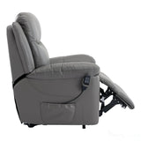 The Devon - Mobility Dual Motor Riser Recliner Arm Chair - Grey Genuine Leather Morris Living - thumbnail 6