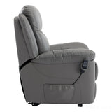 The Devon - Mobility Dual Motor Riser Recliner Arm Chair - Grey Genuine Leather Morris Living - thumbnail 7
