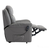 The Devon - Mobility Dual Motor Riser Recliner Arm Chair - Grey Genuine Leather Morris Living - thumbnail 8