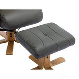 The Dubai - Swivel Recliner Chair & Matching Footstool in Cinder Plush Faux Leather Morris Living
