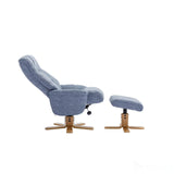 The Dubai - Swivel Recliner Chair & Matching Footstool in Lisbon Marine Fabric Morris Living