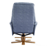 The Dubai - Swivel Recliner Chair & Matching Footstool in Lisbon Marine Fabric Morris Living - thumbnail 9