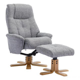 The Dubai - Swivel Recliner Chair & Matching Footstool in Lisbon Rock Fabric Morris Living - thumbnail 1