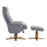 The Dubai - Swivel Recliner Chair & Matching Footstool in Lisbon Rock Fabric Morris Living - thumbnail 3