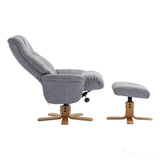 The Dubai - Swivel Recliner Chair & Matching Footstool in Lisbon Rock Fabric Morris Living - thumbnail 4