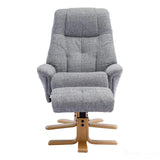 The Dubai - Swivel Recliner Chair & Matching Footstool in Lisbon Rock Fabric Morris Living - thumbnail 5