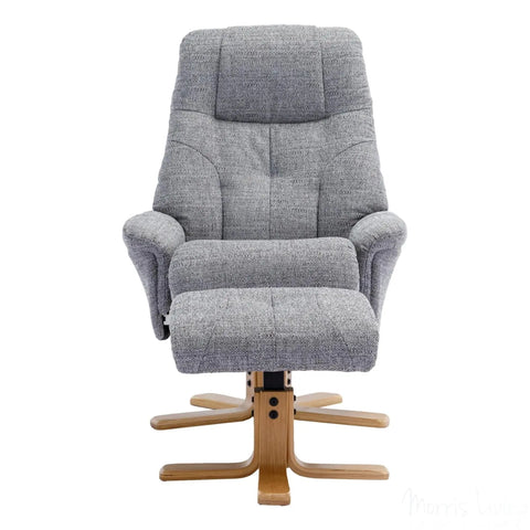 The Dubai - Swivel Recliner Chair & Matching Footstool in Lisbon Rock Fabric Morris Living - image 5