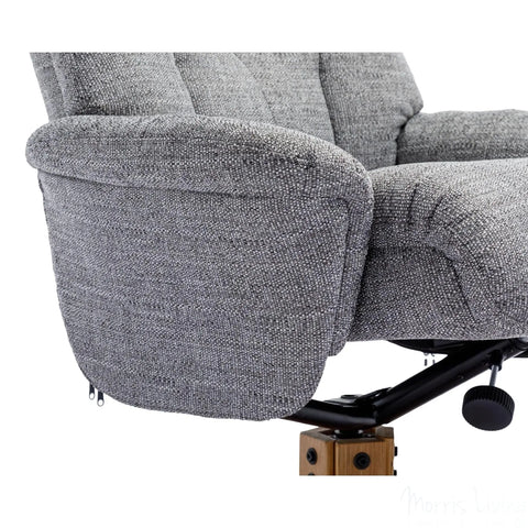 The Dubai - Swivel Recliner Chair & Matching Footstool in Lisbon Rock Fabric Morris Living - image 6