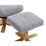 The Dubai - Swivel Recliner Chair & Matching Footstool in Lisbon Rock Fabric Morris Living - thumbnail 7