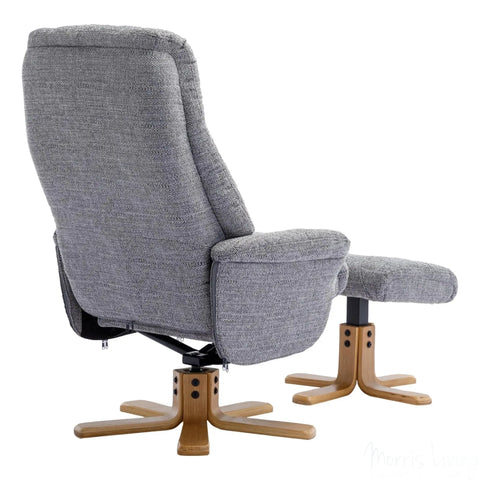 The Dubai - Swivel Recliner Chair & Matching Footstool in Lisbon Rock Fabric Morris Living - image 8