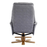 The Dubai - Swivel Recliner Chair & Matching Footstool in Lisbon Rock Fabric Morris Living - thumbnail 9