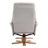 The Dubai - Swivel Recliner Chair & Matching Footstool in Mushroom Plush Faux Leather Morris Living - thumbnail 8