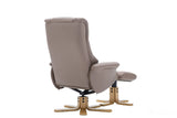 The Florence, Swivel Recliner Chair & Footstool in Earth PU Faux Leather - Clearance GFA