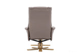 The Florence, Swivel Recliner Chair & Footstool in Earth PU Faux Leather - Clearance GFA