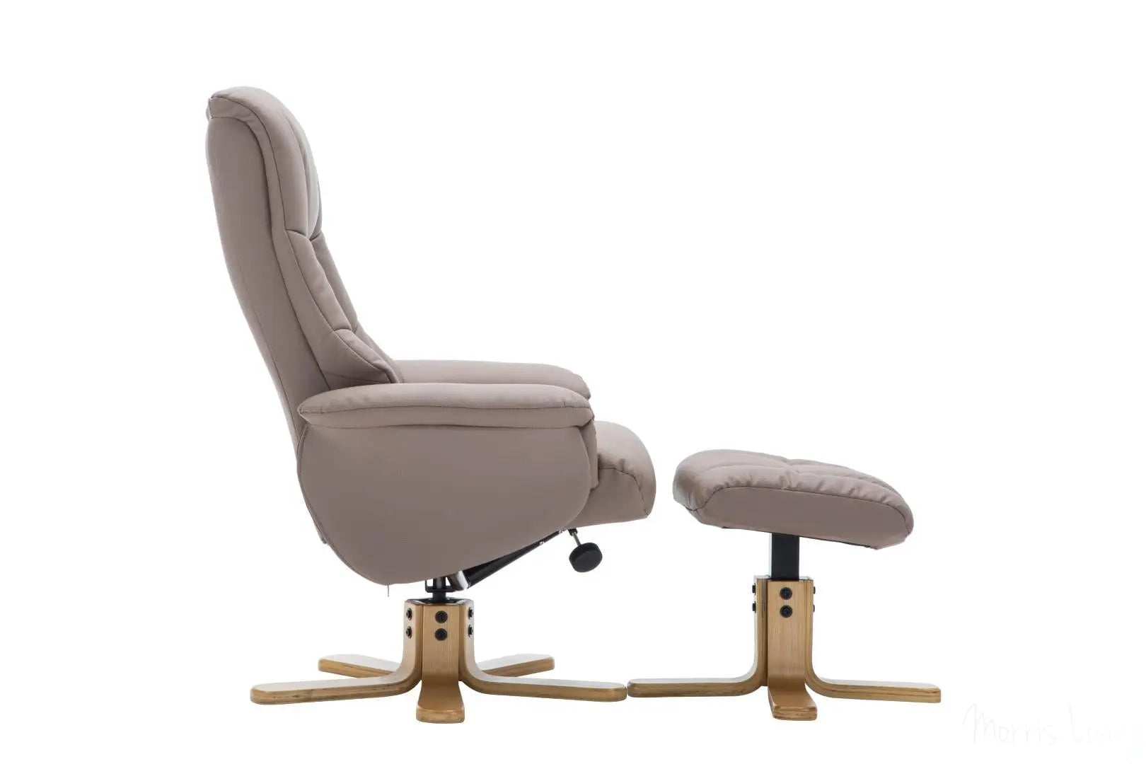 The Florence, Swivel Recliner Chair & Footstool in Earth PU Faux Leather GFA