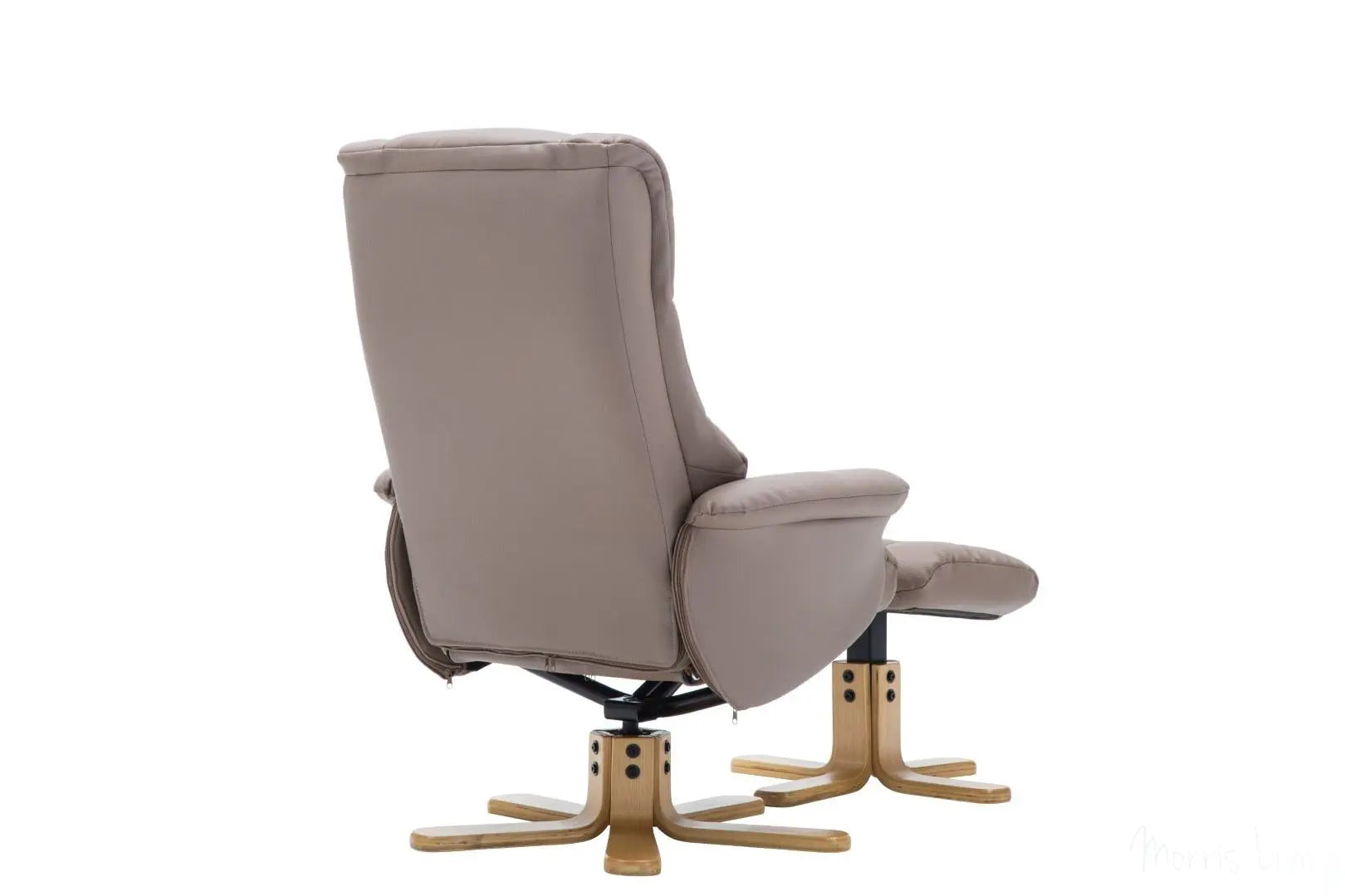 The Florence, Swivel Recliner Chair & Footstool in Earth PU Faux Leather GFA