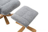 The Florida Lake Blue Fabric Swivel Recliner Chair & Matching Footstool Global Furniture Alliance