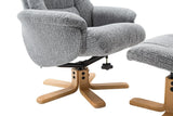 The Florida Lake Blue Fabric Swivel Recliner Chair & Matching Footstool Global Furniture Alliance - thumbnail 7