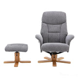 The Giza - Fabric Swivel Recliner Chair & Matching Footstool in Lake Blue Morris Living - thumbnail 2