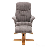 The Giza - Fabric Swivel Recliner Chair & Matching Footstool in Latte Morris Living - thumbnail 4