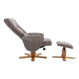 The Giza - Fabric Swivel Recliner Chair & Matching Footstool in Latte Morris Living - thumbnail 7