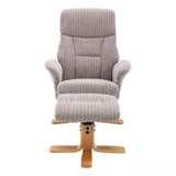 The Giza - Fabric Swivel Recliner Chair & Matching Footstool in Wheat Morris Living - thumbnail 6