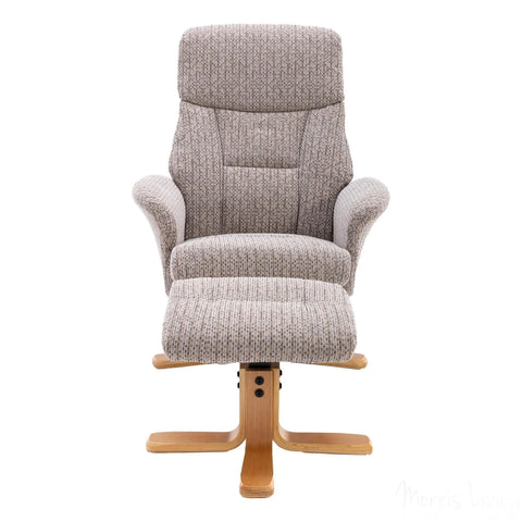 The Giza - Fabric Swivel Recliner Chair & Matching Footstool in Wheat Morris Living - image 6