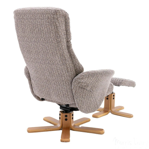 The Giza - Fabric Swivel Recliner Chair & Matching Footstool in Wheat Morris Living - image 8