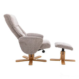 The Giza - Fabric Swivel Recliner Chair & Matching Footstool in Wheat Morris Living