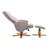 The Giza - Fabric Swivel Recliner Chair & Matching Footstool in Wheat Morris Living