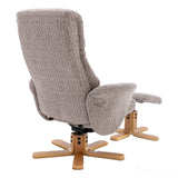 The Giza - Fabric Swivel Recliner Chair & Matching Footstool in Wheat Morris Living