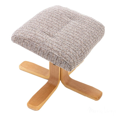 The Giza - Fabric Swivel Recliner Chair & Matching Footstool in Wheat Morris Living