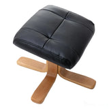 The Giza - Faux Leather Swivel Recliner Chair & Footstool in Black - Refurbished Morris Living