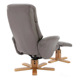 The Giza - Faux Leather Swivel Recliner Chair & Matching Footstool in Grey Morris Living